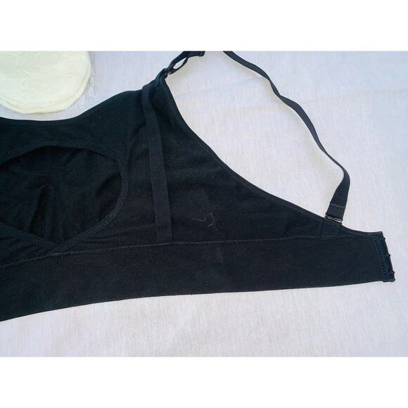 Lupantte Hands Free Pumping Black Bra Sz L With Pads Adjustable Cotton Blend NWT - Picture 12 of 12